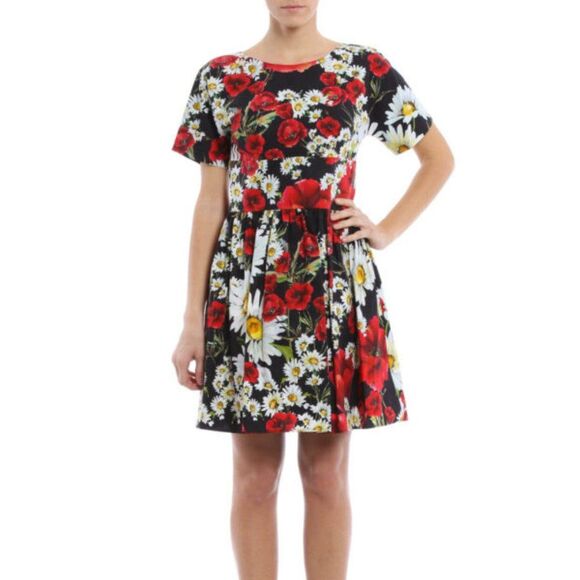 NWT. DOLCE & GABBANA Floral Print Mini Dress - Picture 1 of 7